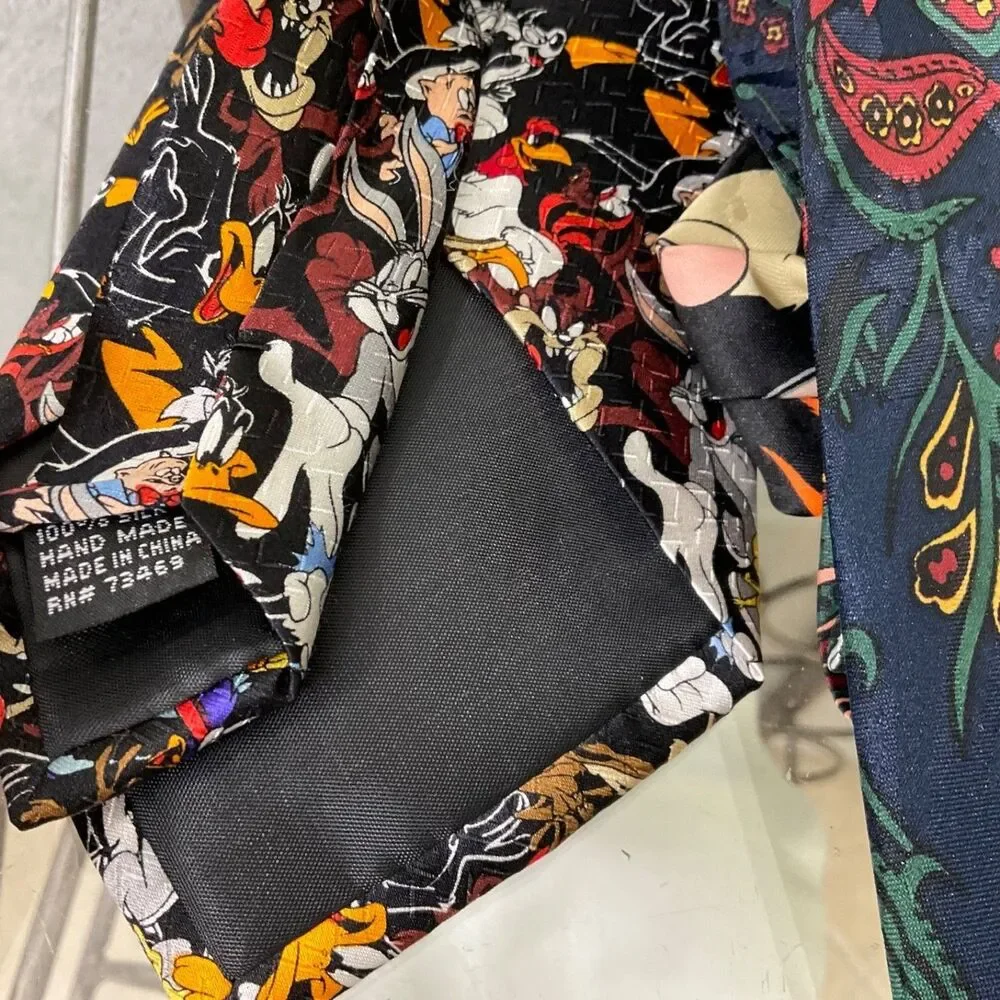 Looney Tunes Mania Vintage classic Tie lot of 4 1990's Y2K Marvin the Martian +